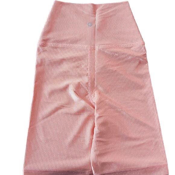 Shiny Pink Ribbed Crossover High Wasited 90 Degree by Reflex Bike Shorts Size XS - Picture 7 of 7